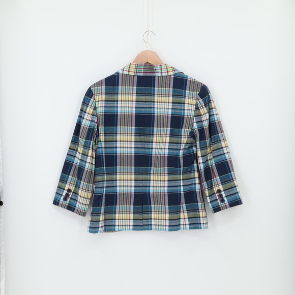 Vintage Y2K Madras Plaid Blazer Jacket Womens Academia Collegiate Retro Size 6‎ - Picture 6 of 9